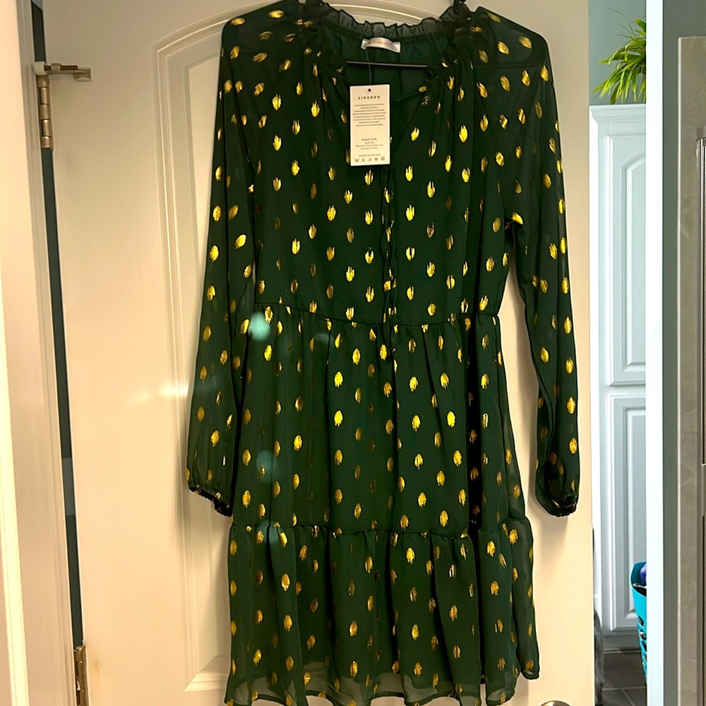 Green and gold Amazon dress NWT